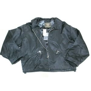 NWT $90 EXPRESS Womens Jacket Black Nylon MOTO Cropped Zip  Size S